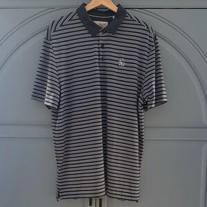 Original Penguin Navy and White Striped Polo Shirt